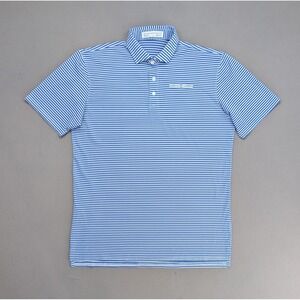 Holderness & Bourne Maxwell Polo L Blue White Stripe Golf Shirt